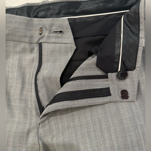 Theory Mens Gray Stripe Wool Pants size 33x33 Flat Front Jace s/durant trousers - Picture 5 of 8